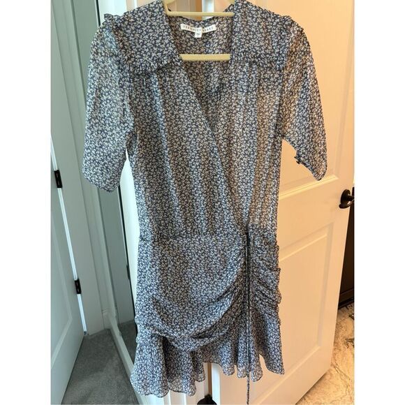 NWOT Veronica Beard silk Dakota flounce dress, Sz 6 $595 - Picture 3 of 10